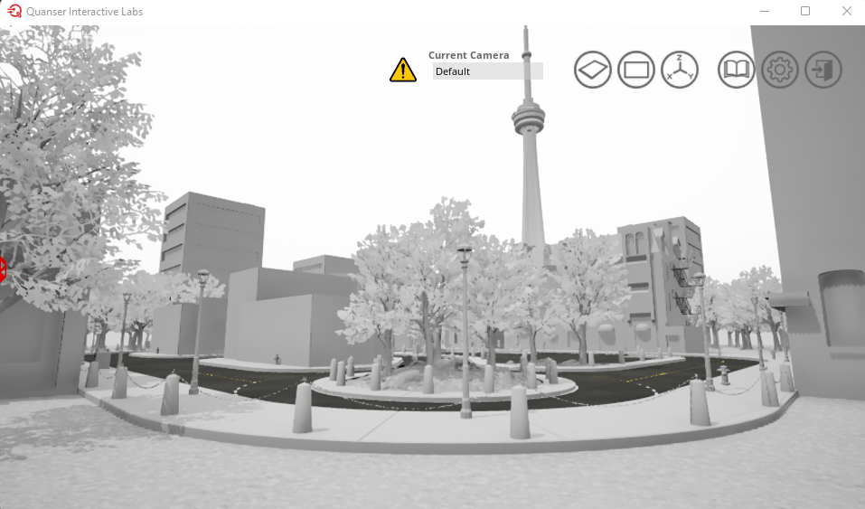 The default camera view from the Quanser Interactive Labs.